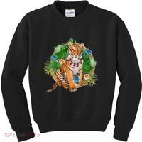 Tropical Tiger Vacation Kids Sweatshirt thumb 0