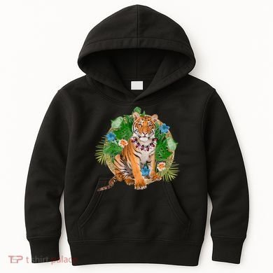 Tropical Tiger Vacation Kids Hoodie