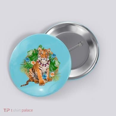 Tropical Tiger Vacation Button