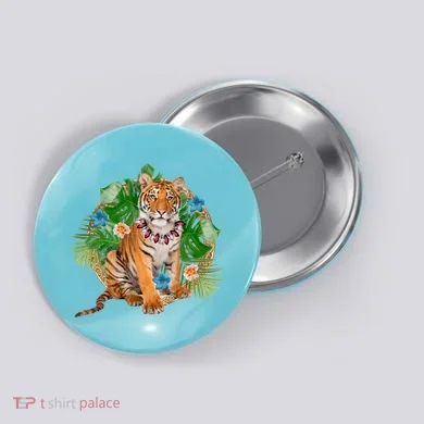 Tropical Tiger Vacation Button