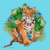 Tropical Tiger Vacation Button thumb 1