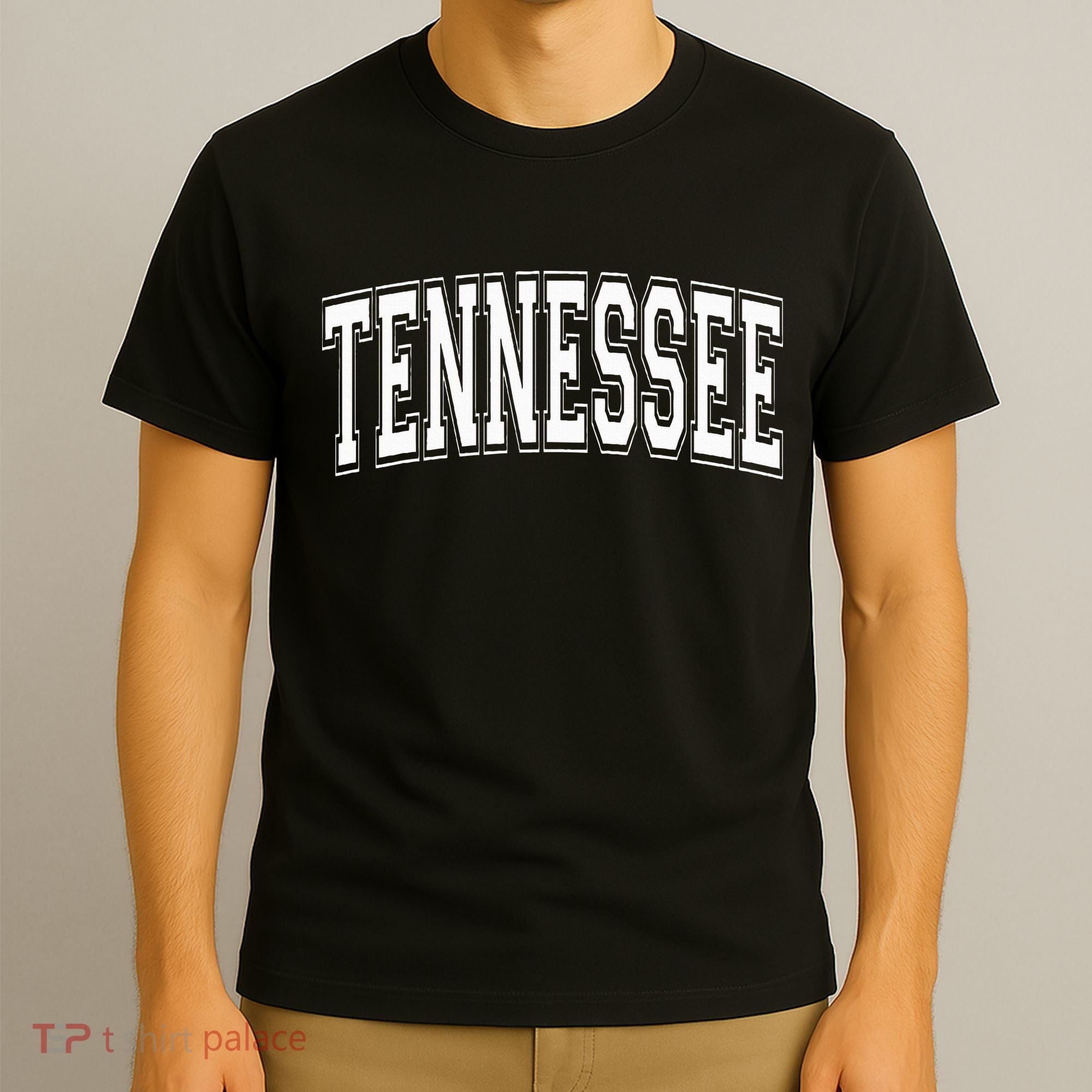 Tennessee TN Vintage Style White Text T-Shirt