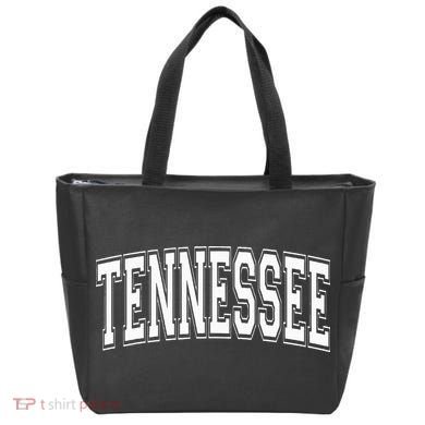 Tennessee TN Vintage Style White Text Tote Bag