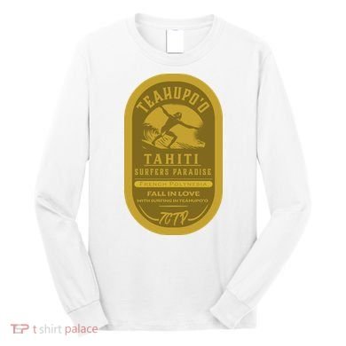 Teahupoo Tahiti Vintage Surf Label Long Sleeve Shirt