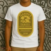 Teahupoo Tahiti Vintage Surf Label T-Shirt thumb 3