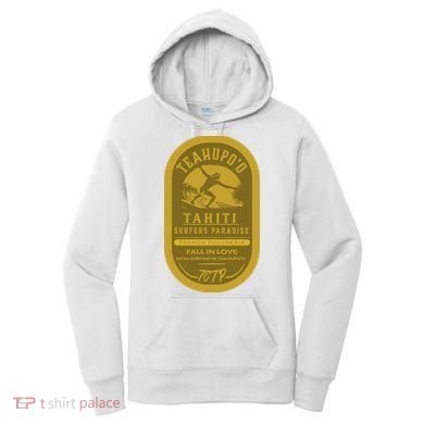 Teahupoo Tahiti Vintage Surf Label Women's Hoodie