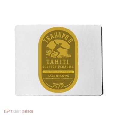 Teahupoo Tahiti Vintage Surf Label Mousepad