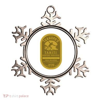 Teahupoo Tahiti Vintage Surf Label Ornament