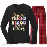 Thick Thighs Virgo Vibes August September Birthday Virgo Women's Long Sleeve Flannel Pajama Set  thumb 0