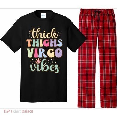 Thick Thighs Virgo Vibes August September Birthday Virgo Gift Pajama Set