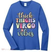 Thick Thighs Virgo Vibes August September Birthday Virgo Gift Women's Long Sleeve Shirt thumb 0