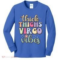 Thick Thighs Virgo Vibes August September Birthday Virgo Gift Kids Long Sleeve Shirt thumb 0