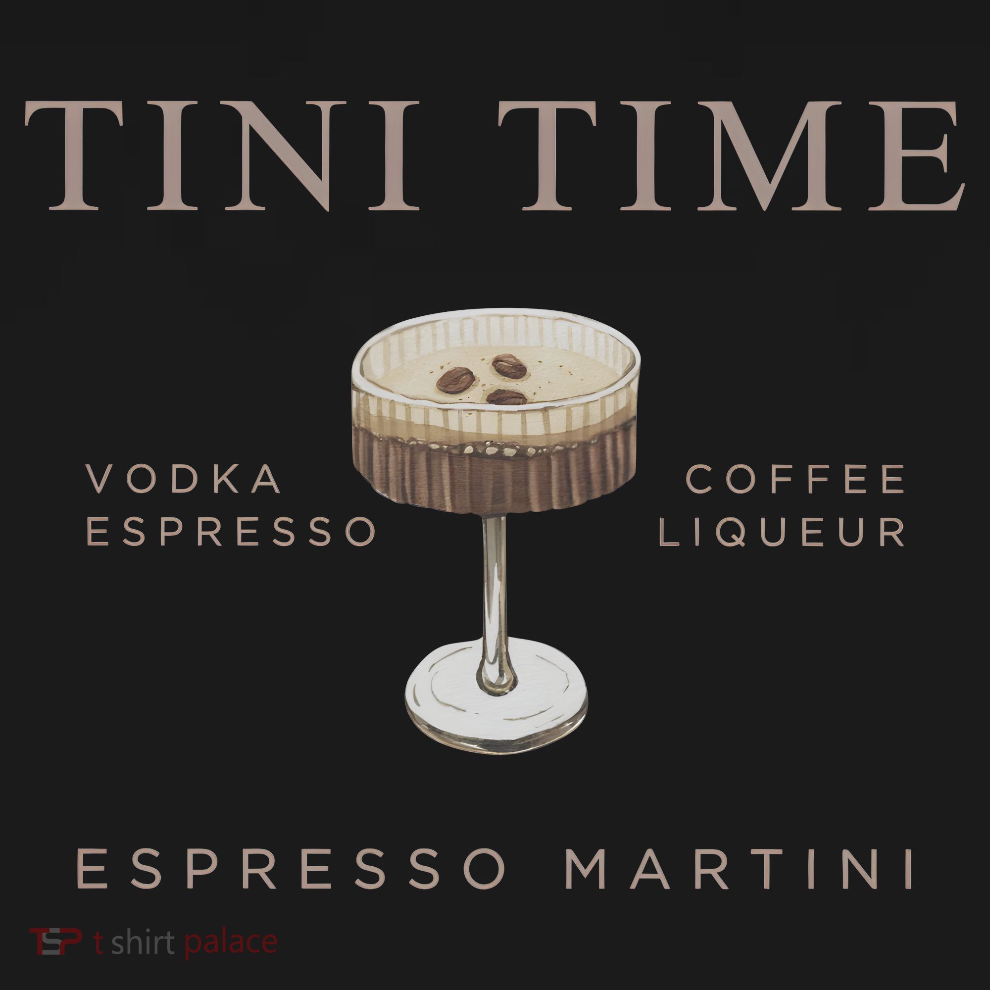 Tini Time Vodka Espresso Coffee Liqueur Espresso Martini T-Shirt
