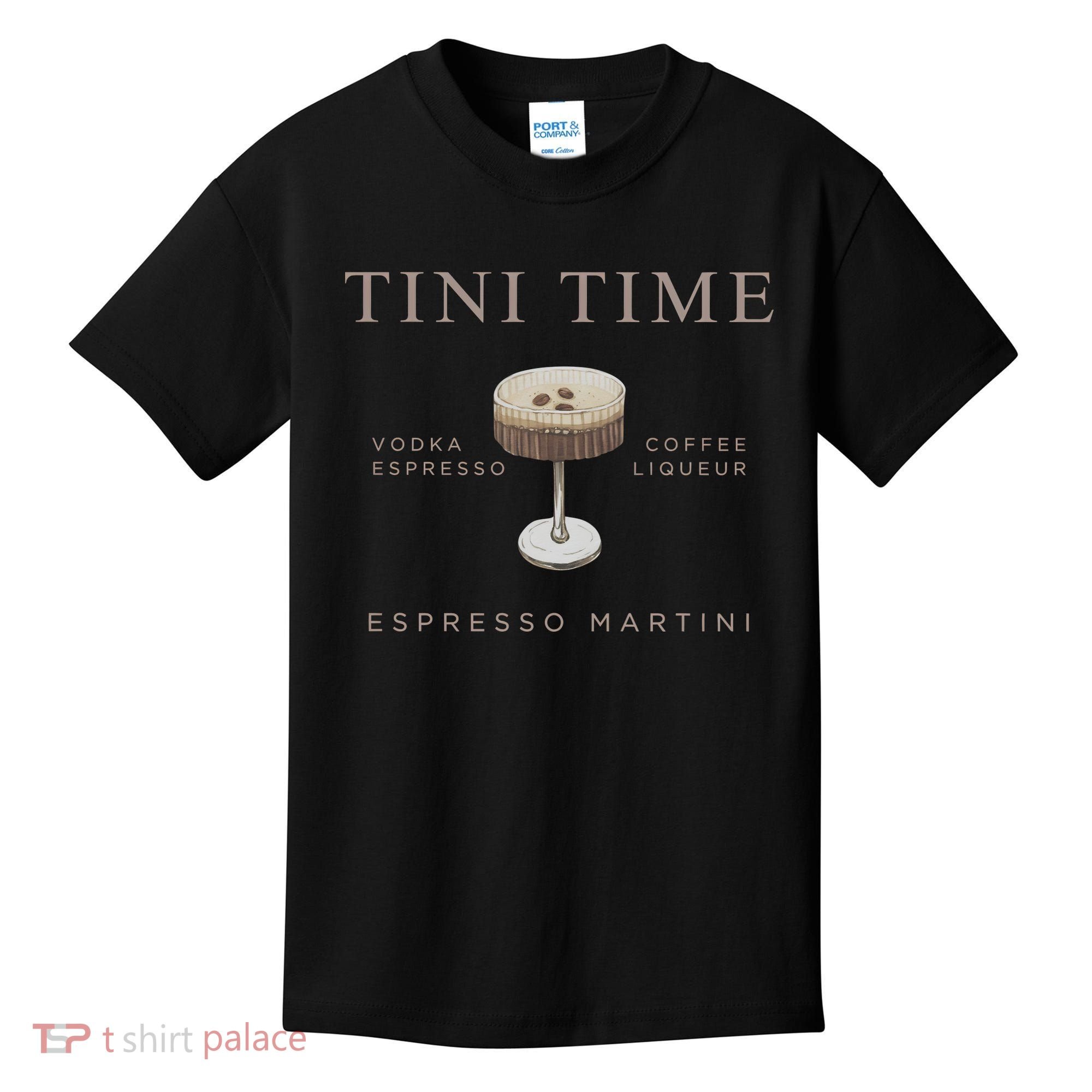 Tini Time Vodka Espresso Coffee Liqueur Espresso Martini Kids T-Shirt