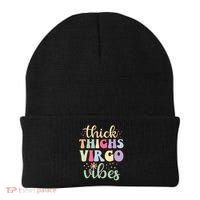 Thick Thighs Virgo Vibes August September birthday Virgo Beanie thumb 0