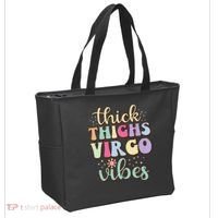 Thick Thighs Virgo Vibes August September birthday Virgo Tote Bag thumb 2