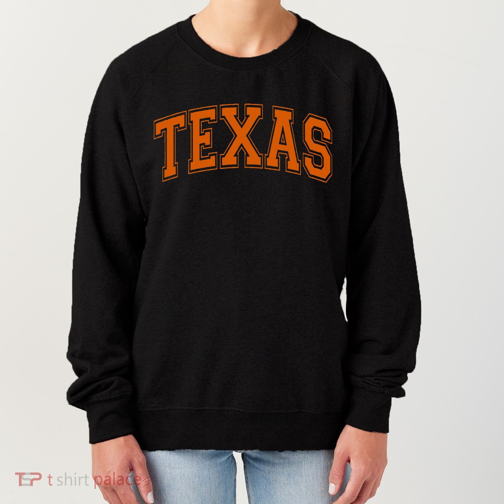 Texas Tx Varsity Style Orange Text Women's Sweatshirt