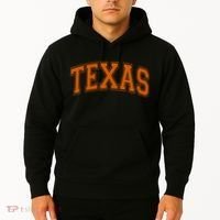 Texas Tx Varsity Style Orange Text Hoodie thumb 2