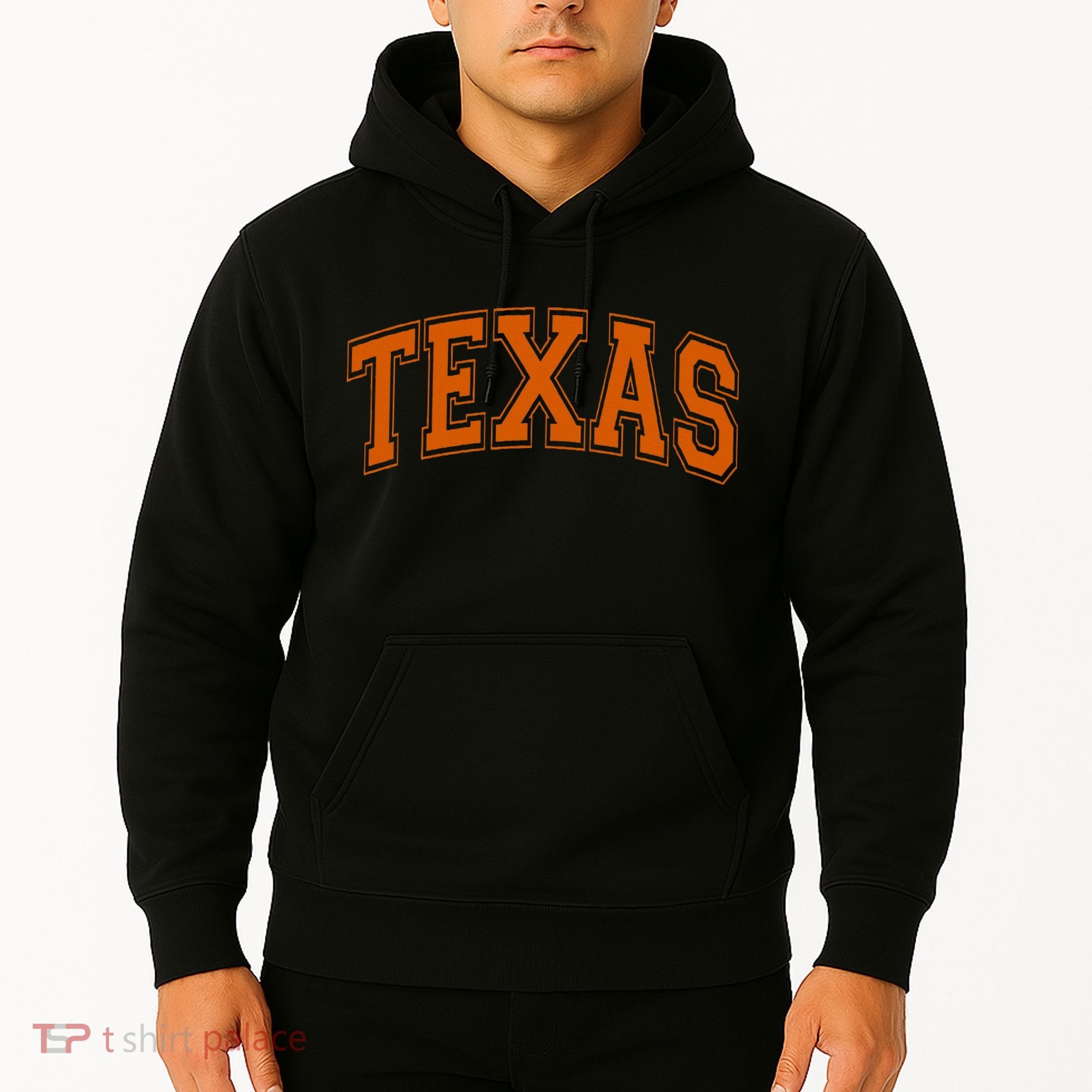 Texas Tx Varsity Style Orange Text Hoodie