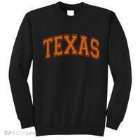 Texas Tx Varsity Style Orange Text Sweatshirt thumb 0