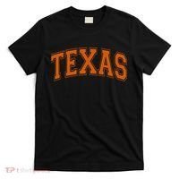 Texas Tx Varsity Style Orange Text T-Shirt thumb 0
