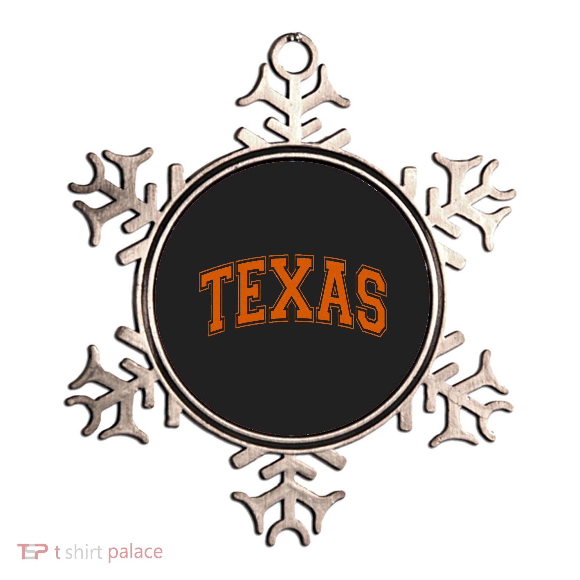 Texas Tx Varsity Style Orange Text Ornament