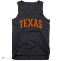 Texas Tx Varsity Style Orange Text Tank Top thumb 0