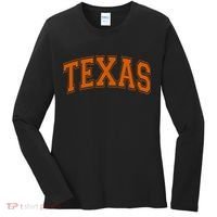 Texas Tx Varsity Style Orange Text Women's Long Sleeve Shirt thumb 0