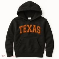 Texas Tx Varsity Style Orange Text Kids Hoodie thumb 0