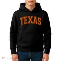 Texas Tx Varsity Style Orange Text Kids Hoodie thumb 4