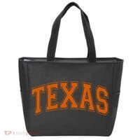 Texas Tx Varsity Style Orange Text Tote Bag thumb 0