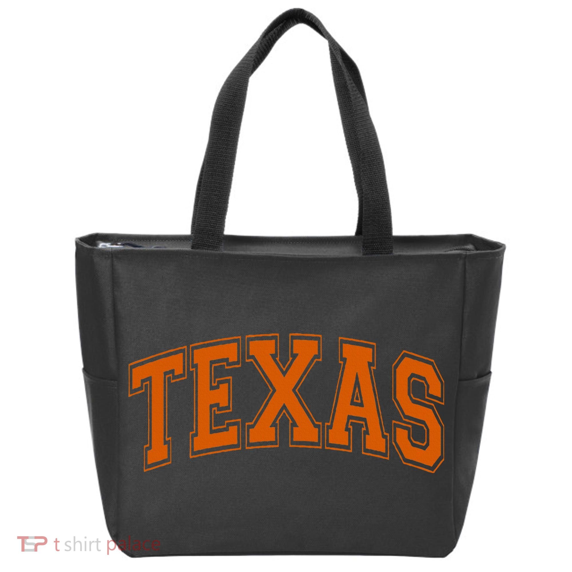 Texas Tx Varsity Style Orange Text Tote Bag