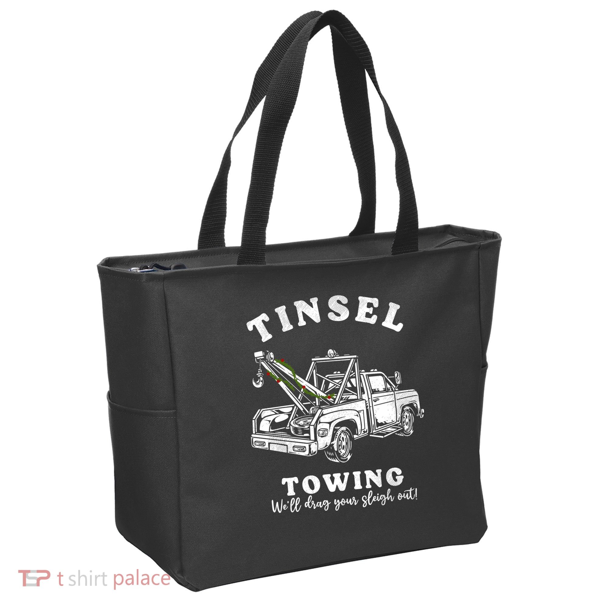 Tinsel Towing We'll Drag The Sleigh Out Tote Bag