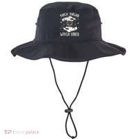 Thick Thighs Witch Vibes Halloween Moon Witches Tattoo Bucket Hat thumb 0
