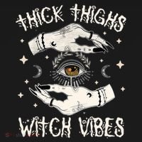 Thick Thighs Witch Vibes Halloween Moon Witches Tattoo Bucket Hat thumb 4