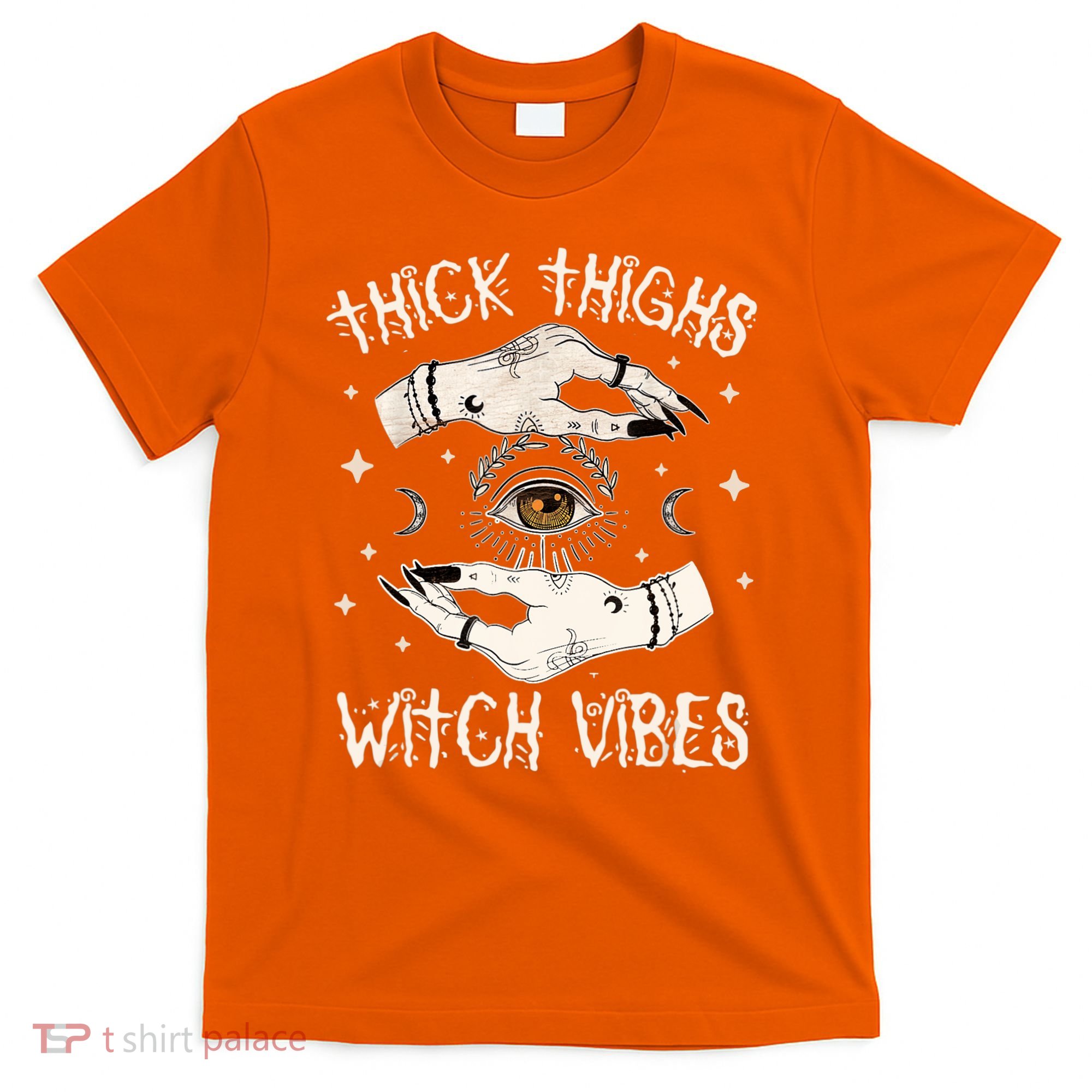 Thick Thighs Witch Vibes Halloween Moon Witches Tattoo T-Shirt