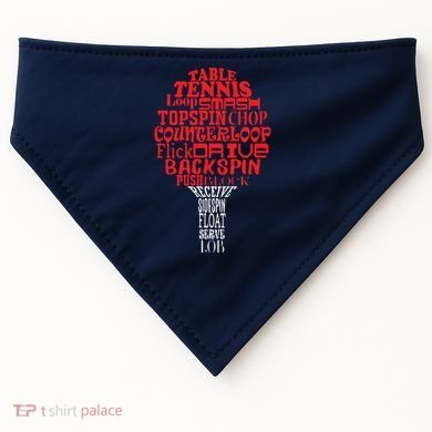 Table Tennis Word Cloud USA-Made Doggie Bandana