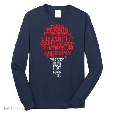 Table Tennis Word Cloud Long Sleeve Shirt