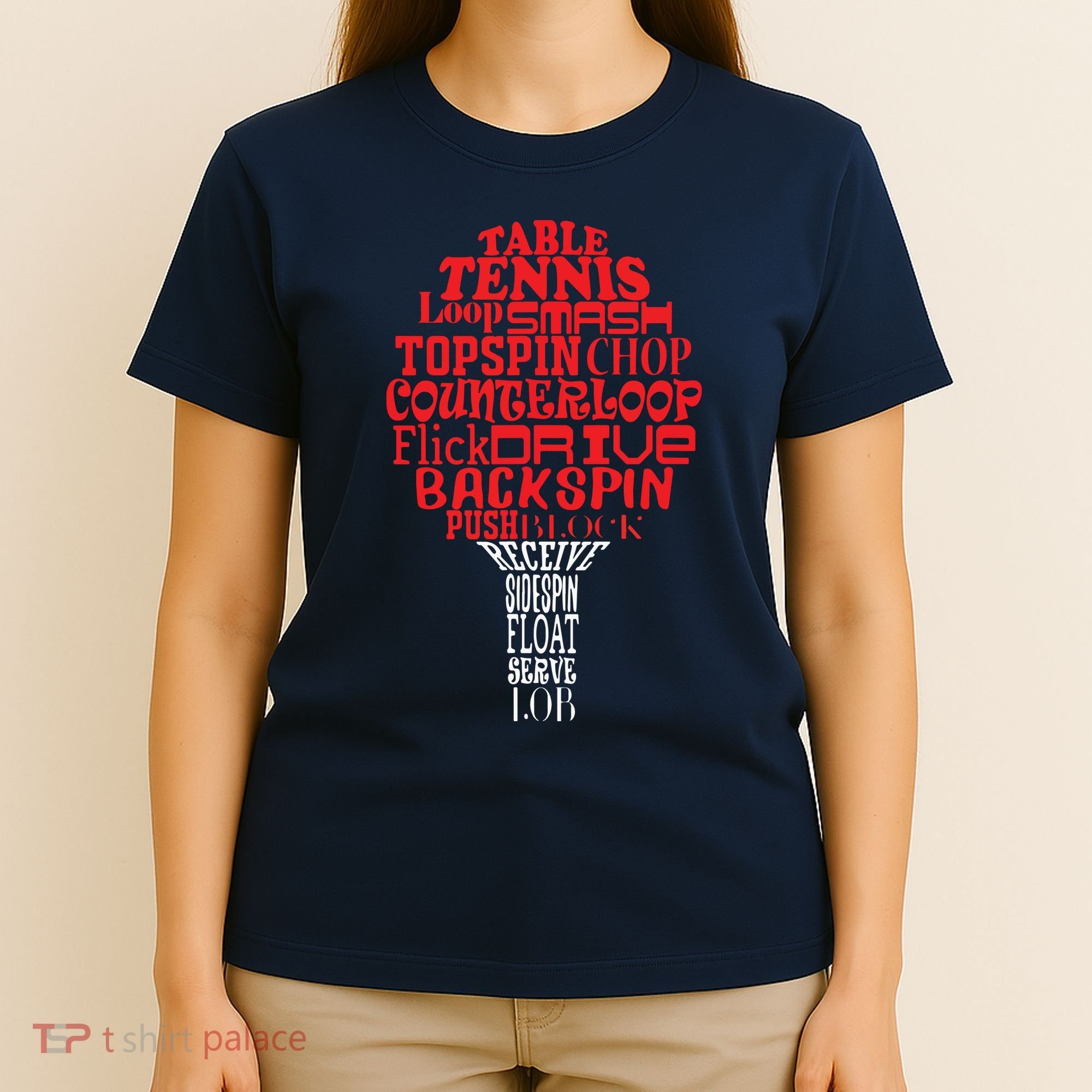 Table Tennis Word Cloud T-Shirt