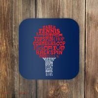 Table Tennis Word Cloud Coaster thumb 0