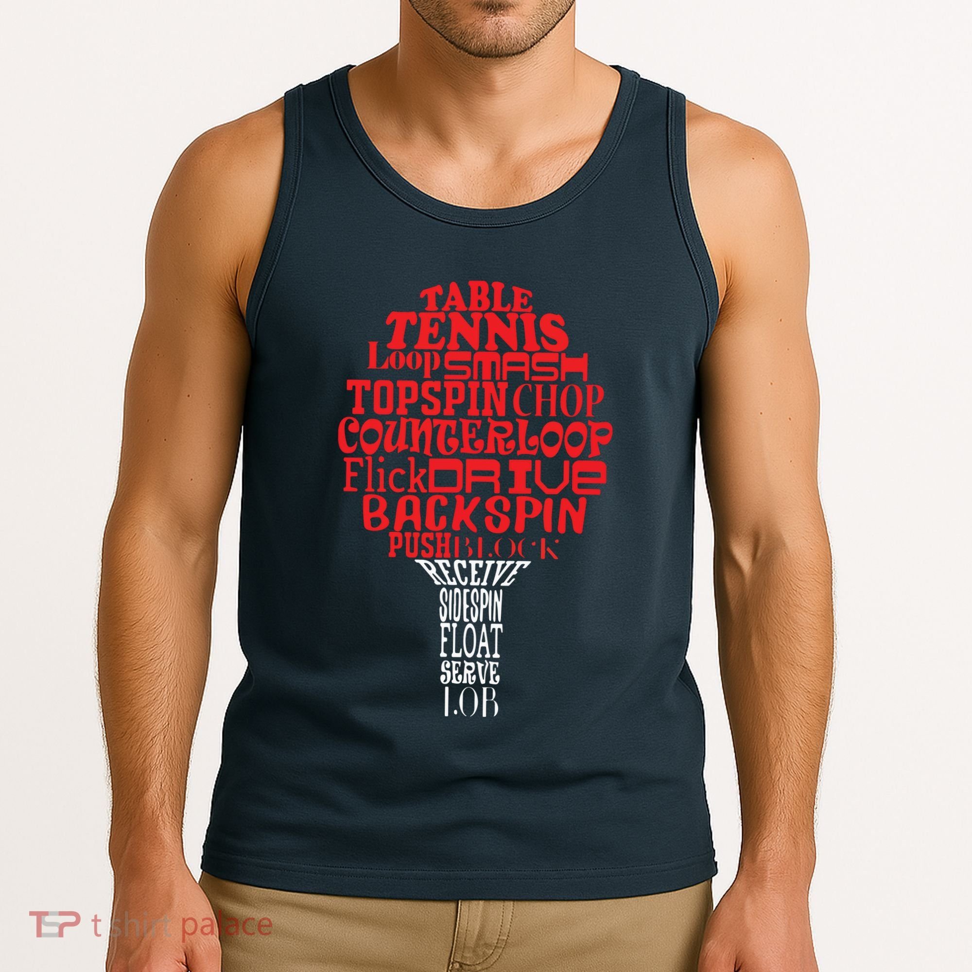Table Tennis Word Cloud Tank Top