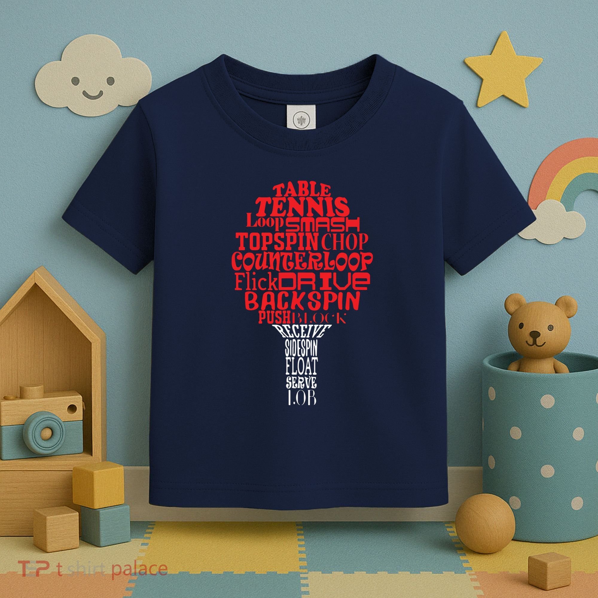 Table Tennis Word Cloud Toddler T-Shirt