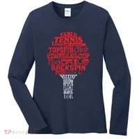 Table Tennis Word Cloud Women's Long Sleeve Shirt thumb 0