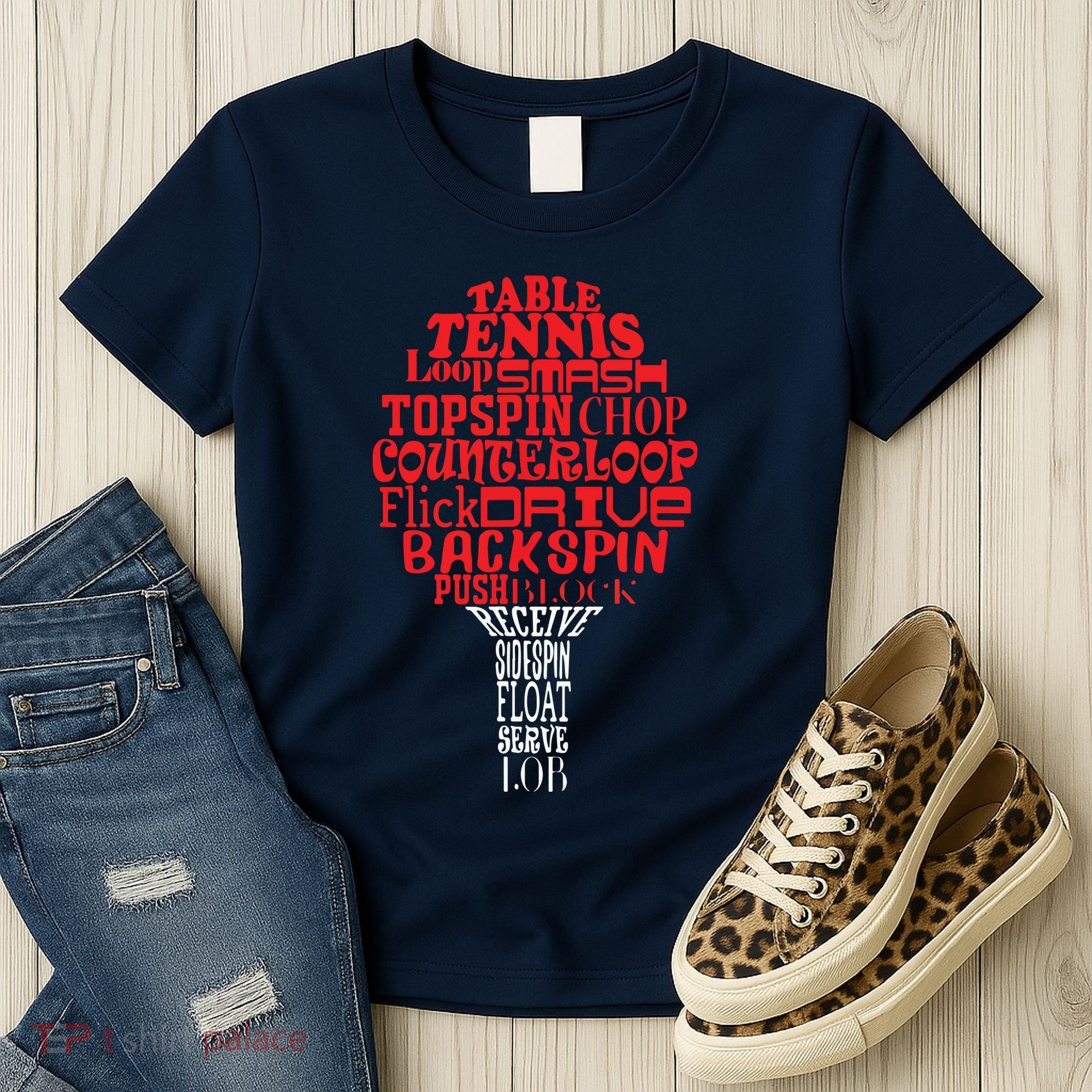 Table Tennis Word Cloud Women's T-Shirt