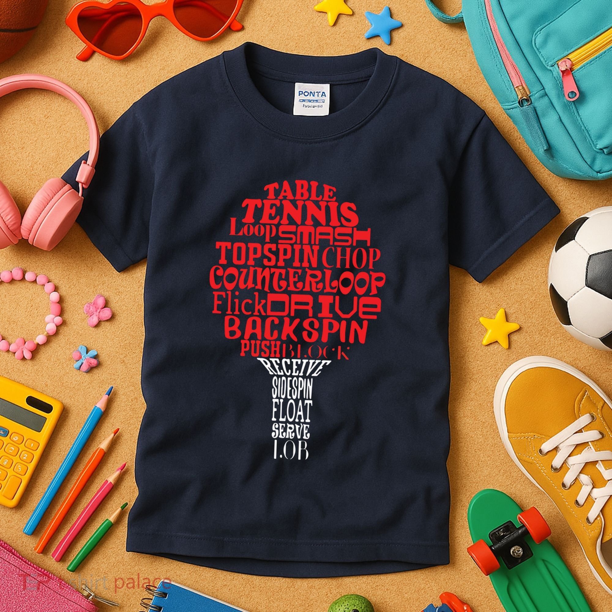 Table Tennis Word Cloud Kids T-Shirt