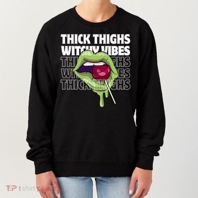 Thick Thighs Witchy Vibes Halloween Bad Witch Energy Gift Women's Sweatshirt