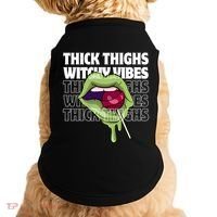 Thick Thighs Witchy Vibes Halloween Bad Witch Energy Gift Doggie Tank thumb 0
