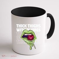 Thick Thighs Witchy Vibes Halloween Bad Witch Energy Gift Coffee Mug thumb 1