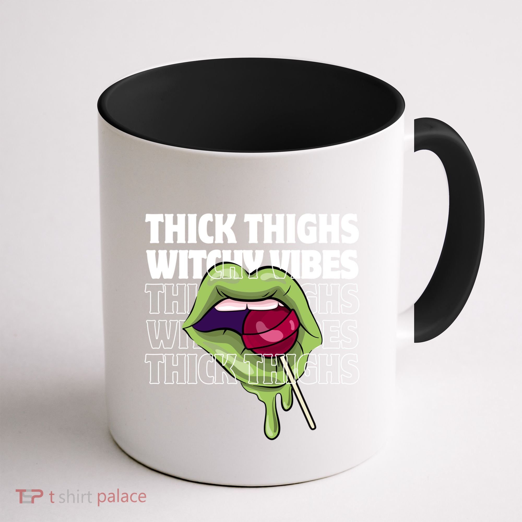 Thick Thighs Witchy Vibes Halloween Bad Witch Energy Gift Coffee Mug