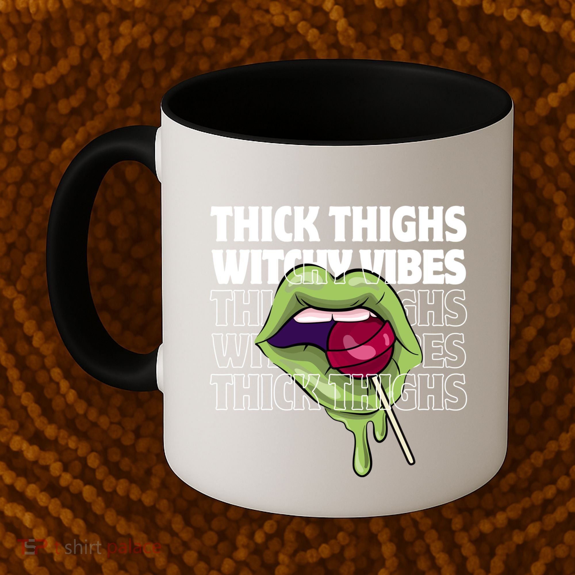 Thick Thighs Witchy Vibes Halloween Bad Witch Energy Gift Coffee Mug